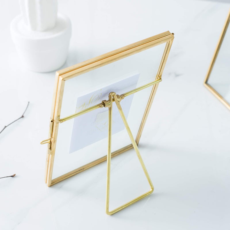 Levilan 6x8 Vintage Style Antique Gold Picture Frames Family Photo Frame with Pressed Glass, Brass Golden Color(Vertical) (6 x 8 in) - Image 5
